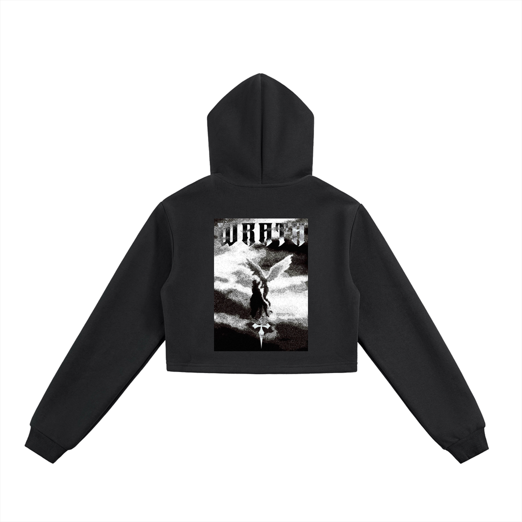 CONVICTION ANGEL VS DEMON Cropped Zip-Up Hoodie