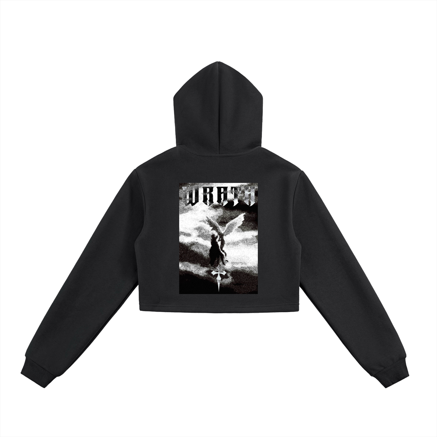 CONVICTION ANGEL VS DEMON Cropped Zip-Up Hoodie