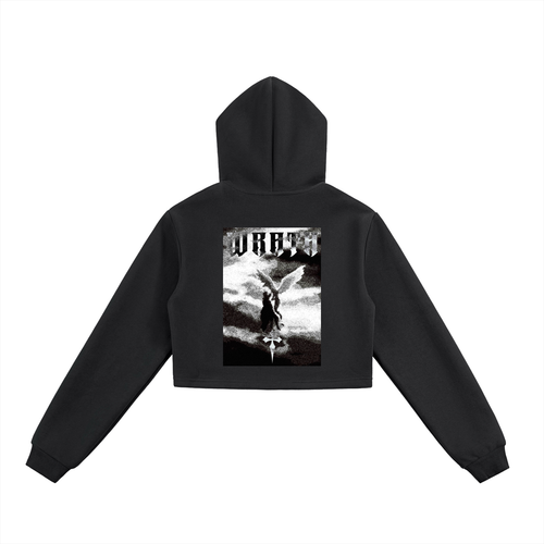 CONVICTION ANGEL VS DEMON Cropped Zip-Up Hoodie