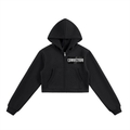 CONVICTION ANGEL VS DEMON Cropped Zip-Up Hoodie